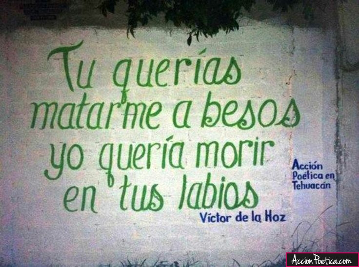 Tu querías matarme a besos, yo quería morir en tus labios