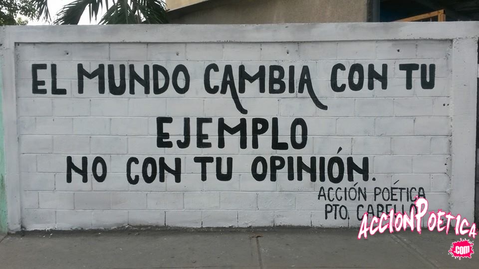 El mundo cambia con tu ejemplo no con tu opinión