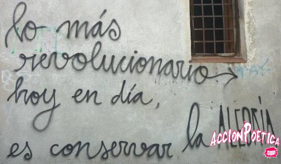 Lo más revolucionario hoy en día, es conservar la alegría