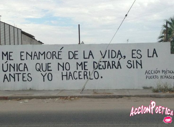 Me enamoré de la vida, es la única que no me dejará sin antes yo hacerlo